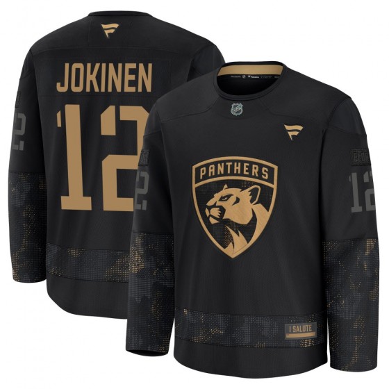 Youth Premium Florida Panthers Olli Jokinen Fanatics 2024 Military Appreciation Practice Jersey - Black