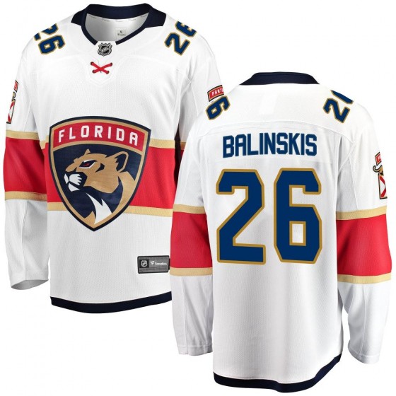 Youth Breakaway Florida Panthers Uvis Balinskis Fanatics Branded Away Jersey - White