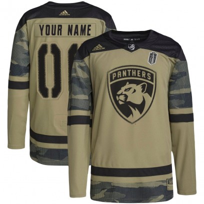 Men's Authentic Florida Panthers Custom Adidas Custom Military Appreciation Practice 2025 Stanley Cup Final Jersey - Camo