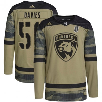 Men's Authentic Florida Panthers Josh Davies Adidas Military Appreciation Practice 2025 Stanley Cup Final Jersey - Camo