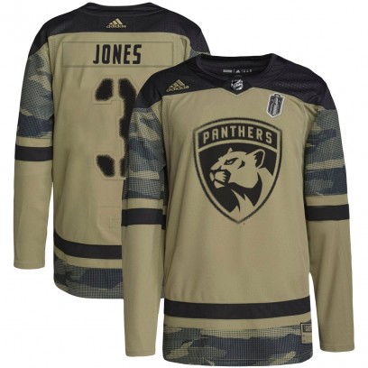 Men's Authentic Florida Panthers Seth Jones Adidas Military Appreciation Practice 2025 Stanley Cup Final Jersey - Camo