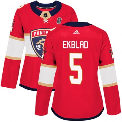 Women's Authentic Florida Panthers Aaron Ekblad Adidas Home 2025 Stanley Cup Final Jersey - Red