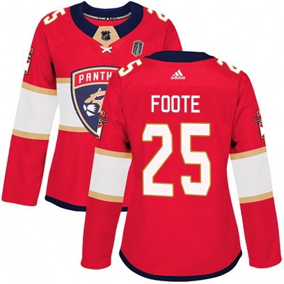 Women's Authentic Florida Panthers Nolan Foote Adidas Home 2025 Stanley Cup Final Jersey - Red