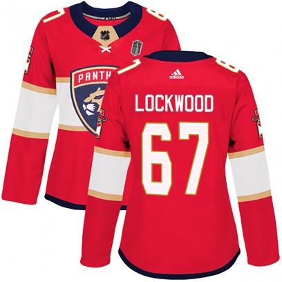 Women's Authentic Florida Panthers William Lockwood Adidas Home 2025 Stanley Cup Final Jersey - Red
