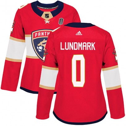 Women's Authentic Florida Panthers Anton Lundmark Adidas Home 2025 Stanley Cup Final Jersey - Red