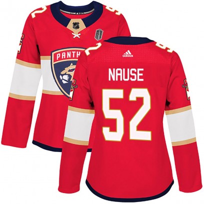 Women's Authentic Florida Panthers Evan Nause Adidas Home 2025 Stanley Cup Final Jersey - Red