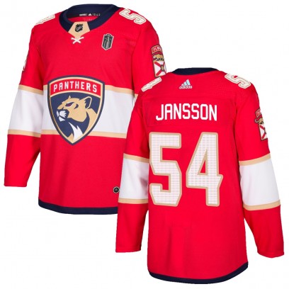 Men's Authentic Florida Panthers Ludvig Jansson Adidas Home 2025 Stanley Cup Final Jersey - Red
