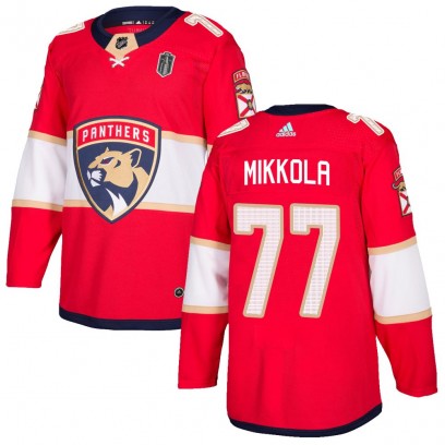 Men's Authentic Florida Panthers Niko Mikkola Adidas Home 2025 Stanley Cup Final Jersey - Red