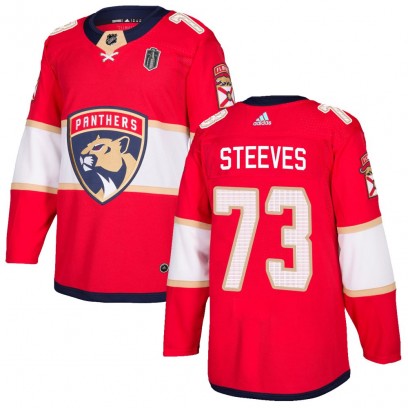 Men's Authentic Florida Panthers Ben Steeves Adidas Home 2025 Stanley Cup Final Jersey - Red
