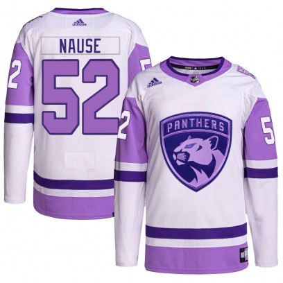 Youth Authentic Florida Panthers Evan Nause Adidas Hockey Fights Cancer Primegreen Jersey - White/Purple