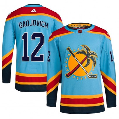 Men's Authentic Florida Panthers Jonah Gadjovich Adidas Reverse Retro 2.0 Jersey - Light Blue