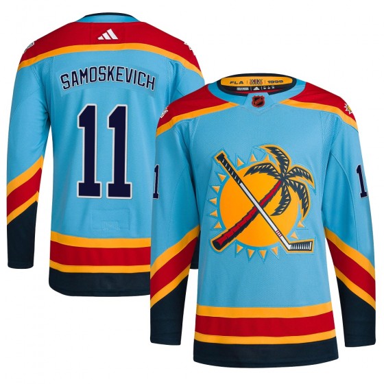 Men's Authentic Florida Panthers Mackie Samoskevich Adidas Reverse Retro 2.0 Jersey - Light Blue