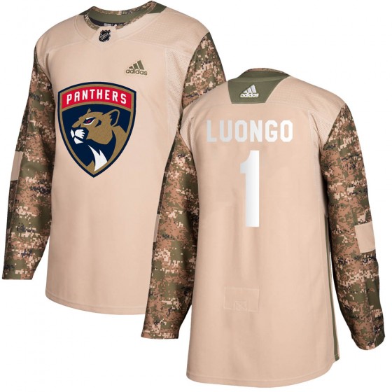 Youth Authentic Florida Panthers Roberto Luongo Adidas Veterans Day Practice Jersey - Camo