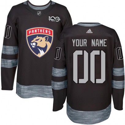 Men's Authentic Florida Panthers Custom Custom 1917-2017 100th Anniversary Jersey - Black