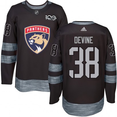 Men's Authentic Florida Panthers Jack Devine 1917-2017 100th Anniversary Jersey - Black
