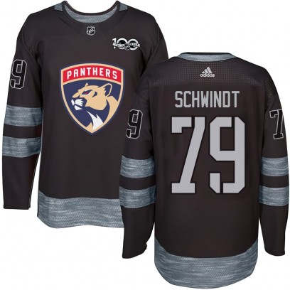 Men's Authentic Florida Panthers Cole Schwindt 1917-2017 100th Anniversary Jersey - Black