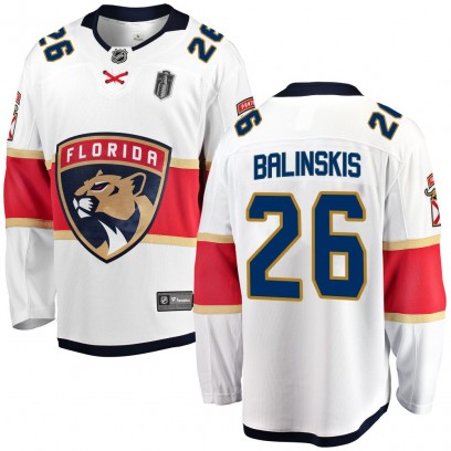 Men's Breakaway Florida Panthers Uvis Balinskis Fanatics Branded Away 2025 Stanley Cup Final Jersey - White