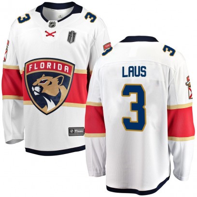 Men's Breakaway Florida Panthers Paul Laus Fanatics Branded Away 2025 Stanley Cup Final Jersey - White