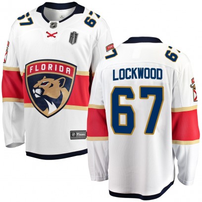 Men's Breakaway Florida Panthers William Lockwood Fanatics Branded Away 2025 Stanley Cup Final Jersey - White