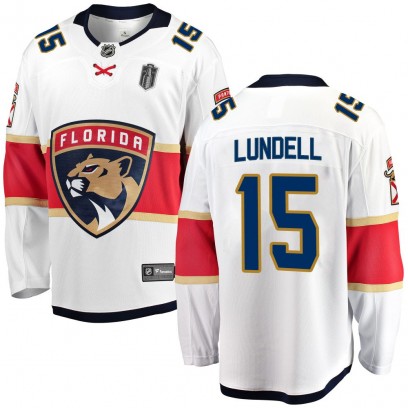 Men's Breakaway Florida Panthers Anton Lundell Fanatics Branded Away 2025 Stanley Cup Final Jersey - White