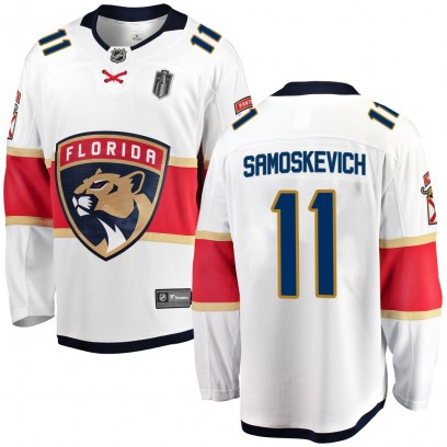 Men's Breakaway Florida Panthers Mackie Samoskevich Fanatics Branded Away 2025 Stanley Cup Final Jersey - White