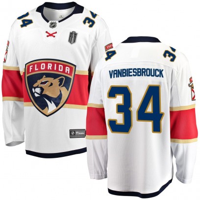 Men's Breakaway Florida Panthers John Vanbiesbrouck Fanatics Branded Away 2025 Stanley Cup Final Jersey - White