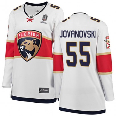 Women's Breakaway Florida Panthers Ed Jovanovski Fanatics Branded Away 2025 Stanley Cup Champions Patched Jersey - White