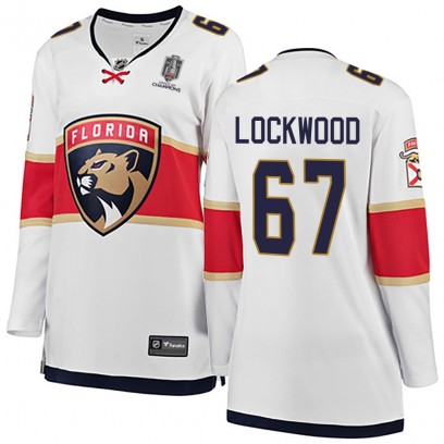 Women's Breakaway Florida Panthers William Lockwood Fanatics Branded Away 2025 Stanley Cup Champions Patched Jersey - White
